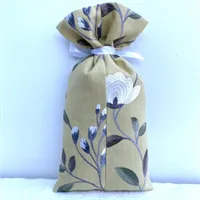 Embroidered Mustard Floral Gift Bag 4