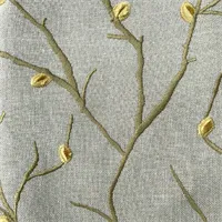 Embroidered Ochre Linen Gift Bag Fabric 6 gallery shot 9