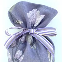 Embroidered Purple Floral Gift Bag