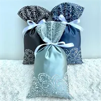 Satin Gift Bags Embroidered Medium Size