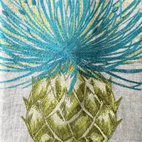 Embroidered Thistle Linen Gift Bag
