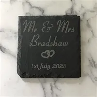 Engraved Slate Wedding Coaster 2 gallery shot 9