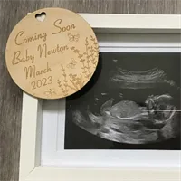 Engraved Wooden Baby Announcement 4
