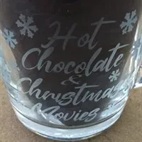Etched Christmas Hot Chocolate Glass Mug