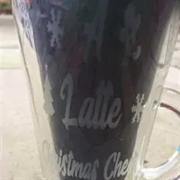 Etched Christmas Latte Glass