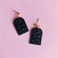 Everyday Black Imprinted Dangle Earrings