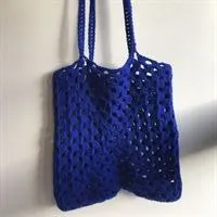 Extra Large Blue Crochet Tote Bag