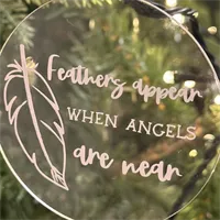 Feathers Appear Acrylic Memorial Bauble