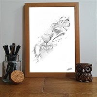 Fierce Tiger Pointillism Art Print