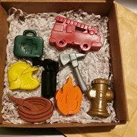 Fire fighter inspired novelty crayons
