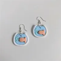 Fish Bowl Polymer Clay Earrings gallery shot 8