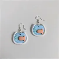 Fish Bowl Polymer Clay Earrings