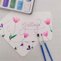 Floral watercolour greetings postcards