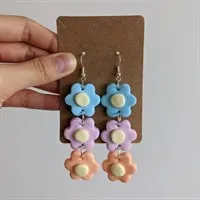 Flower Chain Polymer Clay Earrings