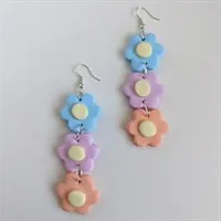 Flower Chain Polymer Clay Earrings