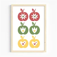 Folk Style Apples Kitchen Print