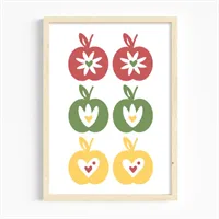 Folk Style Apples Kitchen Print 1 gallery shot 7