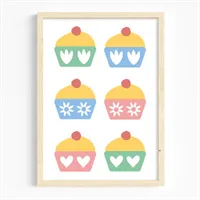 Folk Style Cupcakes Print