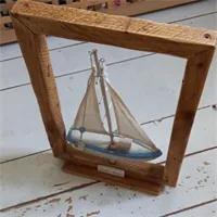 framed handmade sailing ship unique barn 5