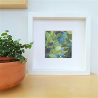 Framed woven paper art 'Spring Green'