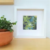 Framed Woven Paper Art 'spring Green'