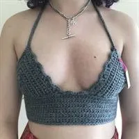 Frilly Grey Crochet Bralet