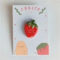 Strawberry lapel pin gallery shot 1