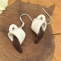 Fun ‘spilt Coffee’ Dangly Earrings 1