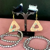 Geometric spring fling dangles jasper triangles