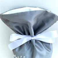 Gift Bag Embroidered Blue-grey Silk 3