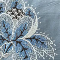 Gift Bag Embroidered Blue-grey Silk 6