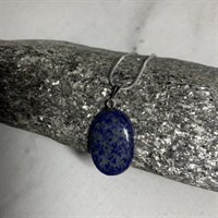 Glittering Lapis Lazuli cabochon pendant