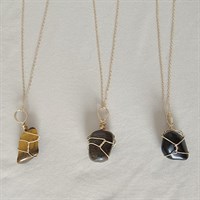 Gold Wire Wrapped Crystal Necklace