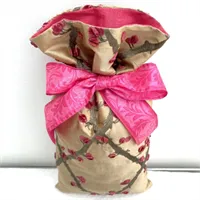 Golden Brown Silk Embroidered Gift Bag Lining 2