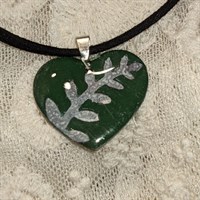 Green resin heart