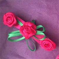 Hair-slide With Three Pink Satin Roses 2 1