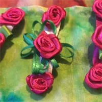 Hair-slide With Three Pink Satin Roses 2