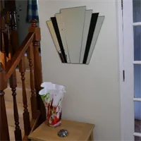 Hand made vintage style mirror in black stained glass