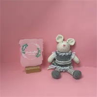 Hand Knitted Mouse In Dress