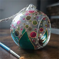 Hand Painted Glass Art Decor Baubles 2