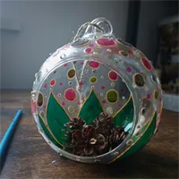 Hand Painted Glass Art Decor Baubles 3