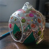 Hand Painted Glass Art Decor Baubles 4