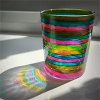 Hand Painted Glass Votive Candle Holder