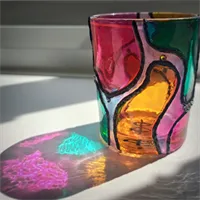 Hand Painted Glass Votive Candle Holders 1