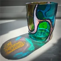 Hand Painted Glass Votive Candle Holders 3