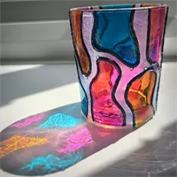 Hand Painted Glass Votive Candle Holders 4