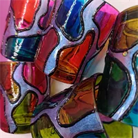 Hand Painted Glass Votive Candle Holders 6