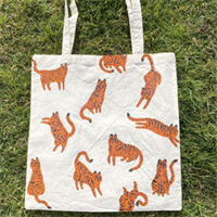 Hand Painted Tigers Tote Bag