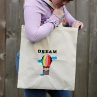 Hand painted tote bad- Hot air balloon