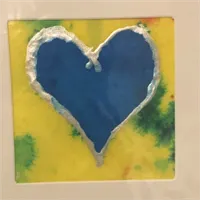 Hand-painted unique Silk Heart-cards 2